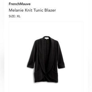 Frenchmauve Melanie Knit Tunic Blazer, size XLP, black, NWT